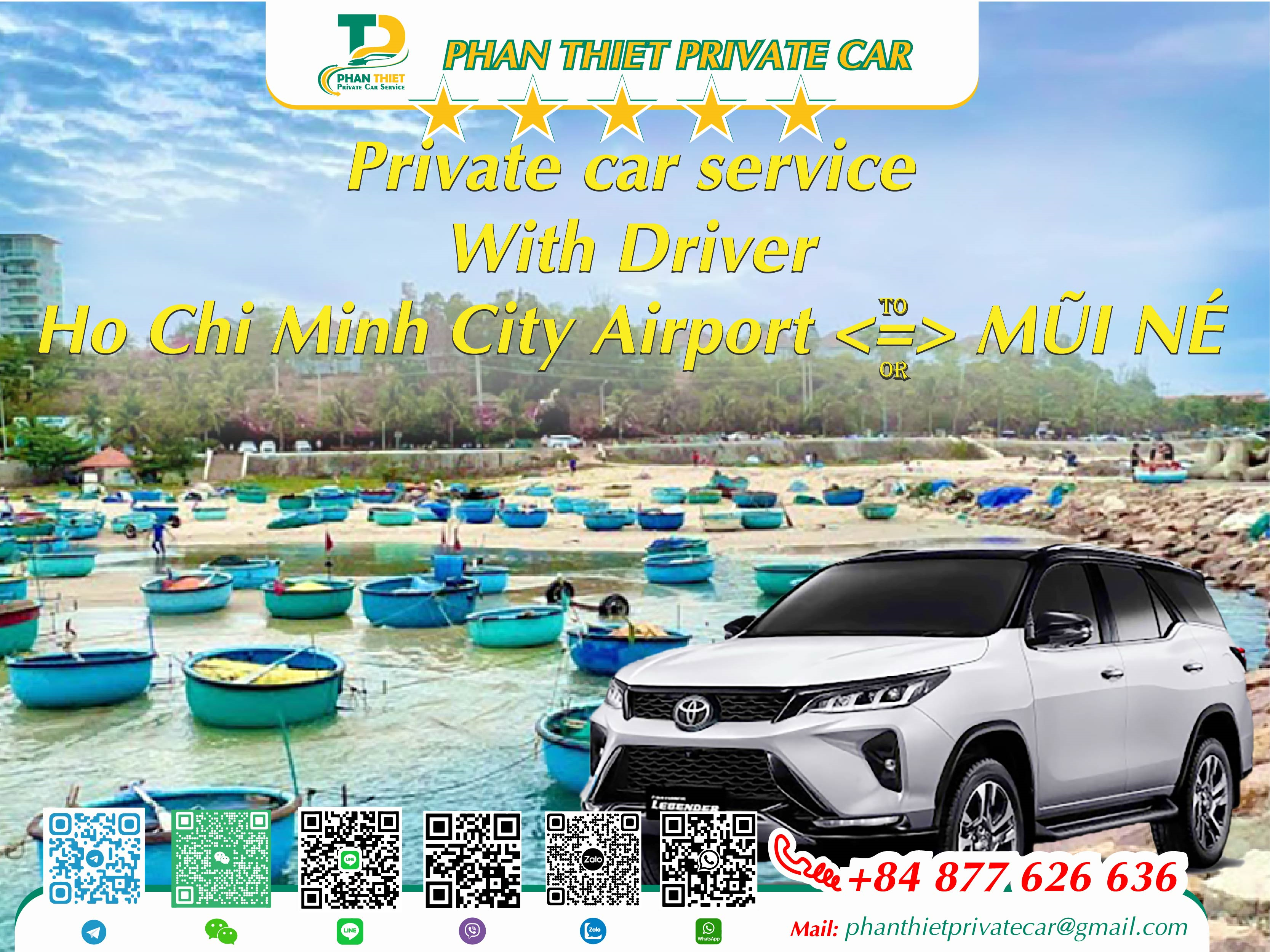 Car rental Ho Chi Minh City <=> Mui Ne (private car with driver)